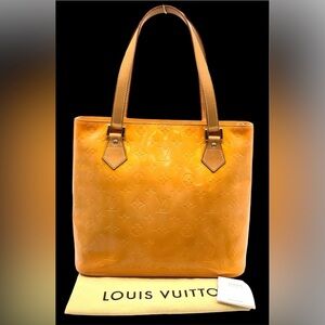 Authentic Louis Vuitton Vernis Marshmallow pink Houston M91053 ToteBag  NS120242